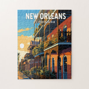 New Orleans Louisiana Travel Art Vintage Pussel