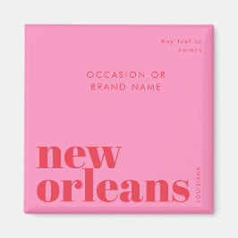 New Orleans Louisiana typography party Magnet