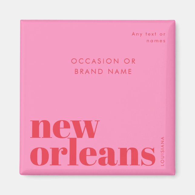 New Orleans Louisiana typography party Magnet (Framsidan)