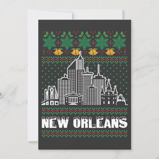 New Orleans Louisiana Ugly jul Plus Storlek T-S Inbjudningar (Framsida)