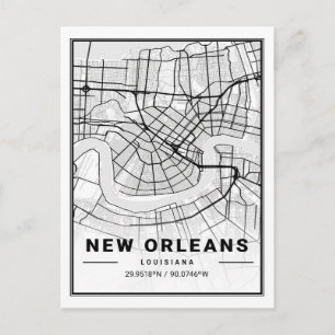 New Orleans Louisiana USA Travel City Karta Vykort