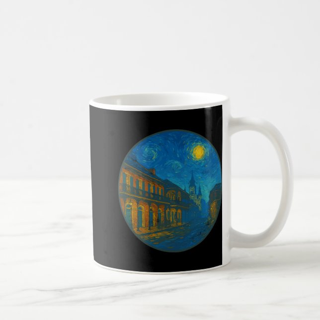 New Orleans Louisiana - Van Gogh Starry Night Styl Kaffemugg (Höger)