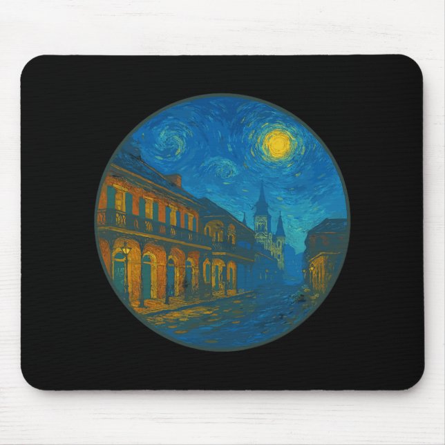 New Orleans Louisiana - Van Gogh Starry Night Styl Musmatta (Framsidan)