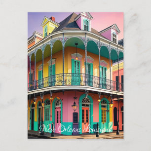 New Orleans Louisiana vintage retro pastel Vykort