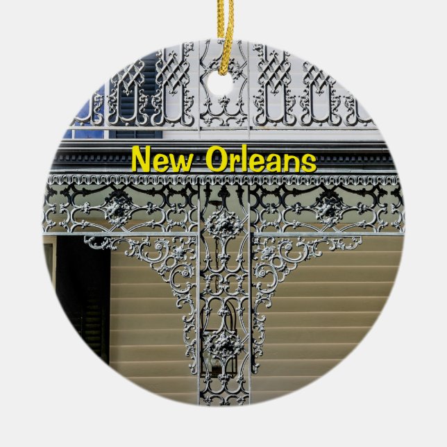 New Orleans, Louisiana, Wrotorna Järn och Cemété Julgransprydnad Keramik (Framsidan)