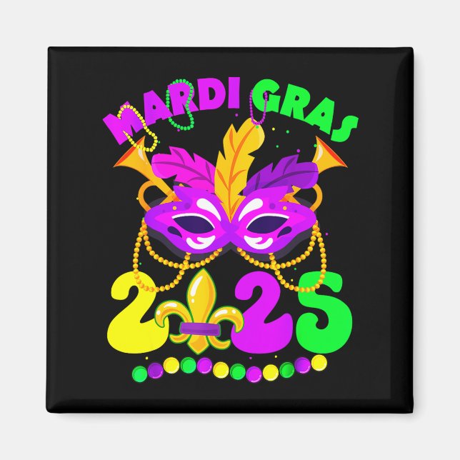 New Orleans Mardi Gras 2025 Funny Fleur De Lis New Magnet (Framsidan)