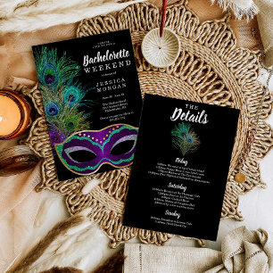 New Orleans Mardi Gras Bachelorette Party Inbjudningar