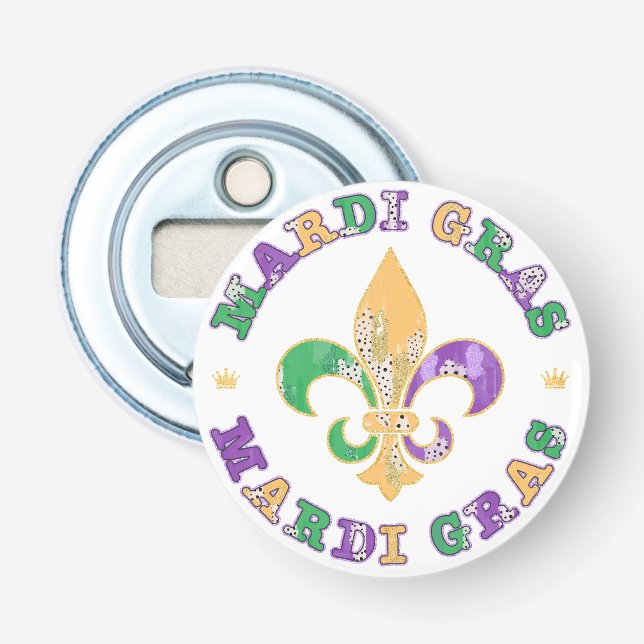 New Orleans Mardi Gras Fleur De Lis Flasköppnare (Framsidan)