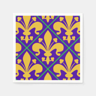 New Orleans Mardi Gras Fleur de Lis Pappersservett