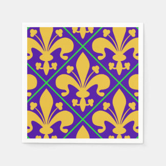 New Orleans Mardi Gras Fleur de Lis Pappersservett