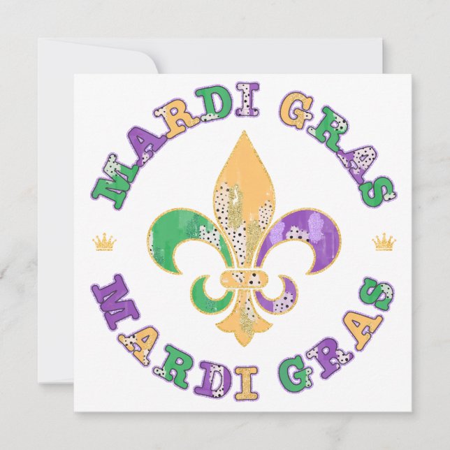 New Orleans Mardi Gras Fleur De Lis Spara Datumet (Framsida)