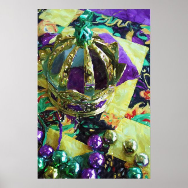 New Orleans Mardi Gras Hat Pärlor Poster Skriv ut (Framsidan)