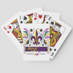 New Orleans Mardi Gras lila gult grönt Casinokort