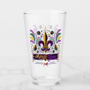 New Orleans Mardi Gras lila gult grönt Glaskopp