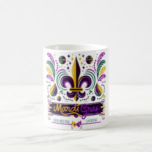 New Orleans Mardi Gras lila gult grönt Kaffemugg