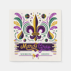 New Orleans Mardi Gras lila gult grönt Pappersservett