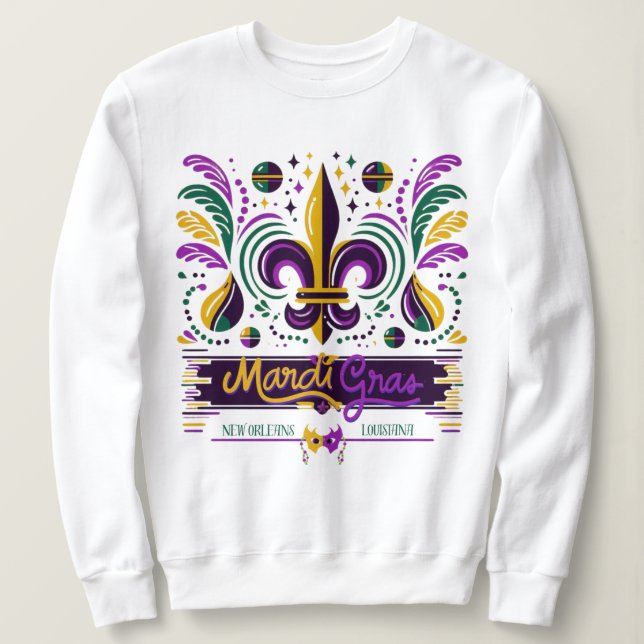 New Orleans Mardi Gras lila gult grönt T Shirt (Design framsida)