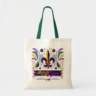 New Orleans Mardi Gras lila gult grönt Tygkasse