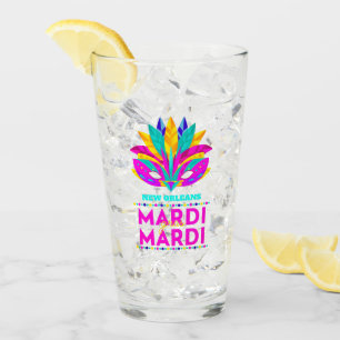 New Orleans Mardi Gras-mask pintglas Glaskopp