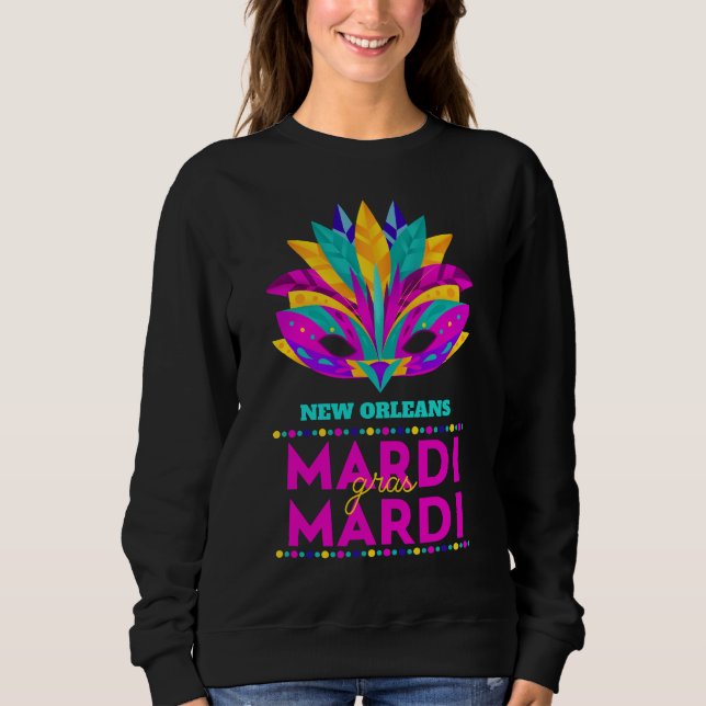 New Orleans Mardi Gras Mask T Shirt (Framsida)