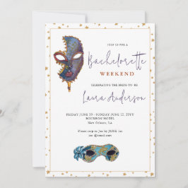 New Orleans MardiGras Bachelorette helg Party Inbjudningar