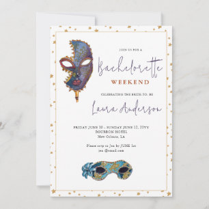 New Orleans MardiGras Bachelorette helg Party Inbjudningar
