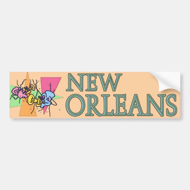 New Orleans Masks and Horns Bildekal (Framsidan)