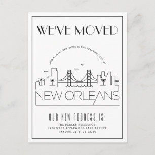 New Orleans Modern Deco Ny adress Meddelande Vykort