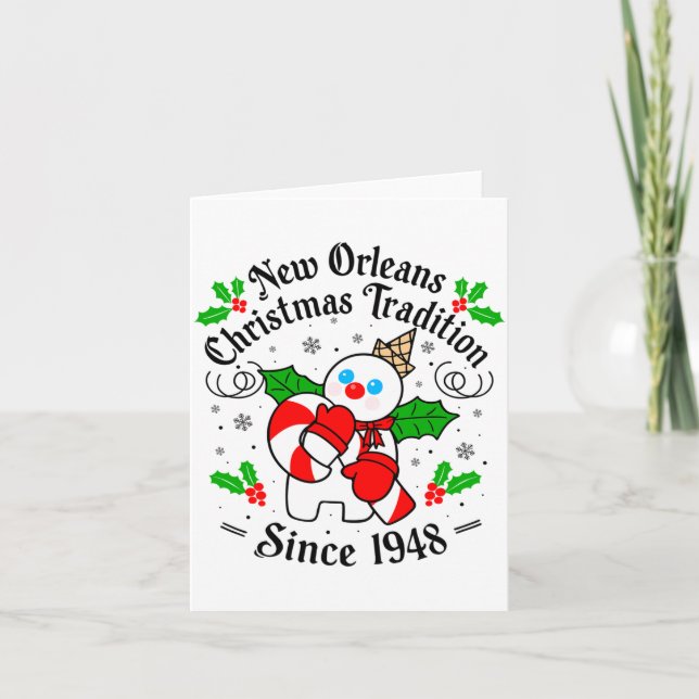 New Orleans Mr Bingle Christmas Tradition Snowman  Kort (Framsida)