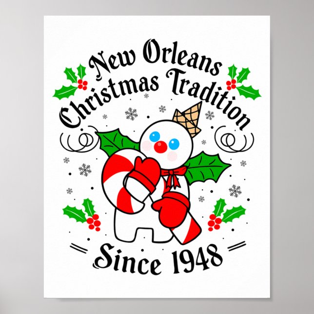 New Orleans Mr Bingle Christmas Tradition Snowman  Poster (Framsidan)