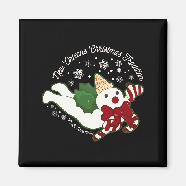 New Orleans Mr Bingle Christmas Tradition Snowmen  Magnet (Framsidan)