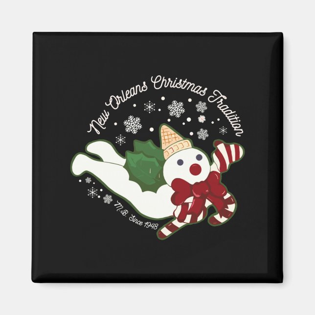 New Orleans Mr Bingle Christmas Tradition Snowmen  Magnet (Framsidan)