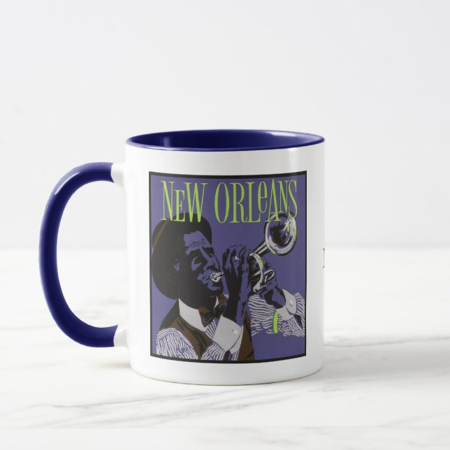 New Orleans Music anpassningsbar monogram mugg (Vänster)