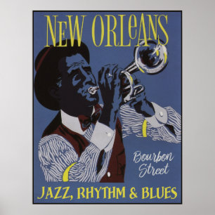 New Orleans musikaffisch 1/3 Poster