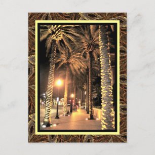 New Orleans Night Ljus-Louisiana Vykort