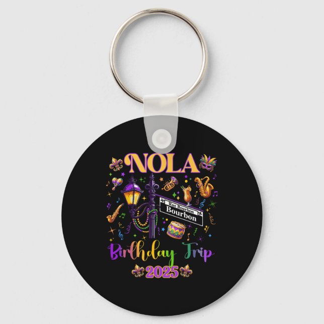 New Orleans Nola 2025 Girls' Birthday Bachelorette Nyckelring (Framsida)