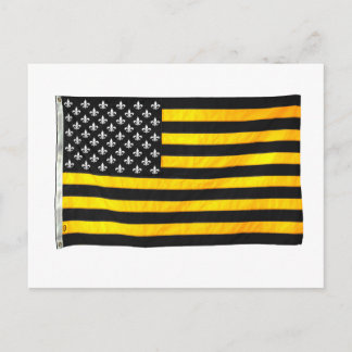 New Orleans NOLA Black och Guld American USA flagg Vykort