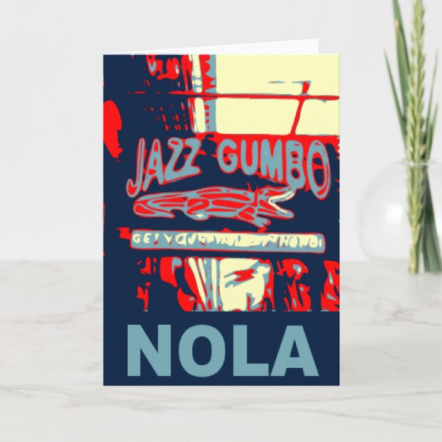 New Orleans Nola Jazz Gumbo Kort (Framsida)