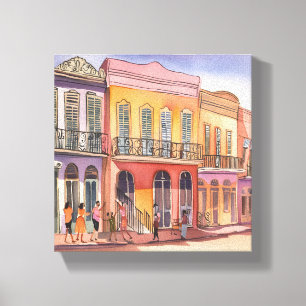 New Orleans NOLA Louisiana Vacker Akvarell Canvastryck