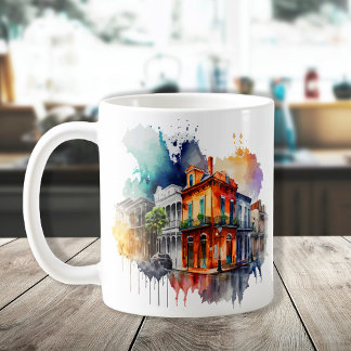 New Orleans Nola Louisiana - Vattenfärg Kaffemugg