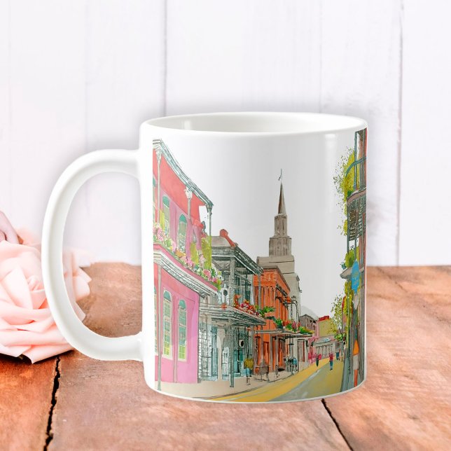 New Orleans Nola Louisiana - Vattenfärg Kaffemugg (Skapare uppladdad)