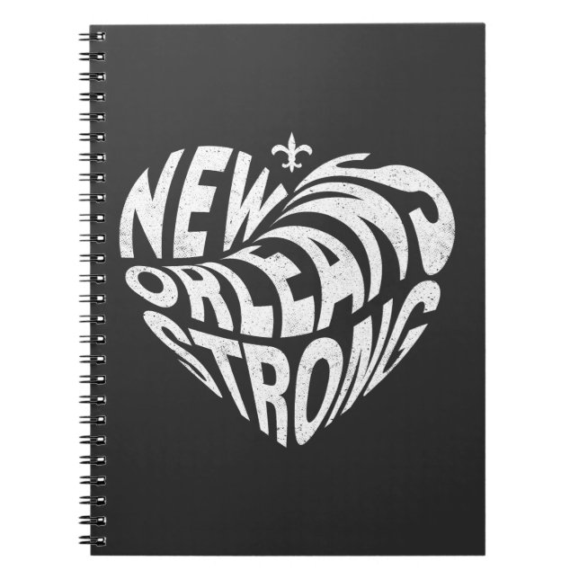 New Orleans Nola Strong Heart Anteckningsbok (Framsidan)