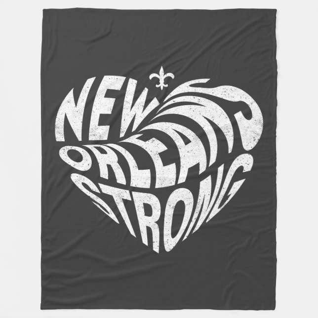 New Orleans Nola Strong Heart Fleecefilt (Framsidan)