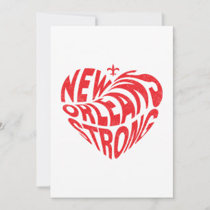 New Orleans Nola Strong Heart Inbjudningar