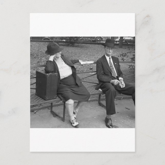 New Orleans Park Bench, 1930-talet Vykort (Framsida)