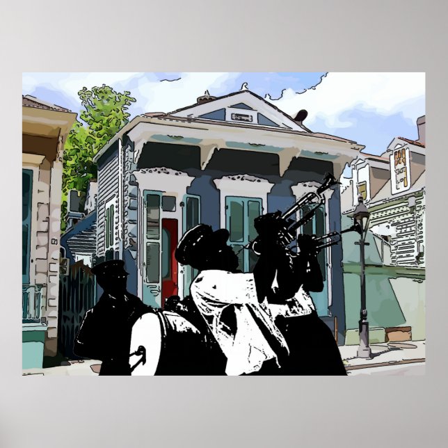 New Orleans Pistol House och Brass Band Poster (Framsidan)