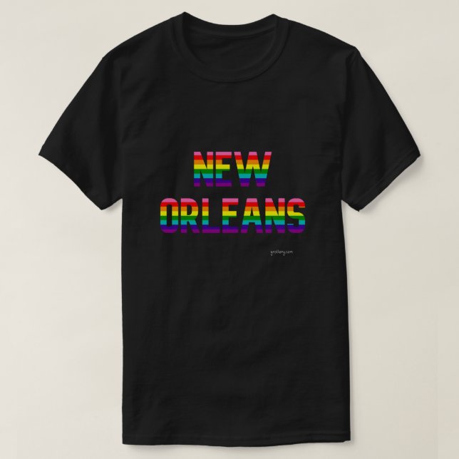 New Orleans Pride Rainbow Flagga T Shirt (Design framsida)