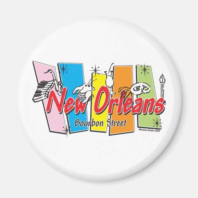 New-Orleans-Retro Magnet (Framsidan)
