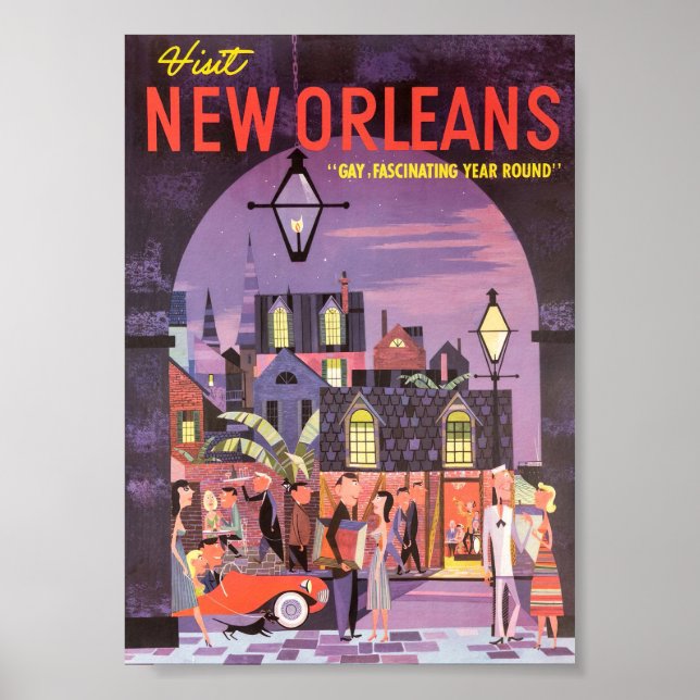 New Orleans Retro Vintage resor Poster (Framsidan)