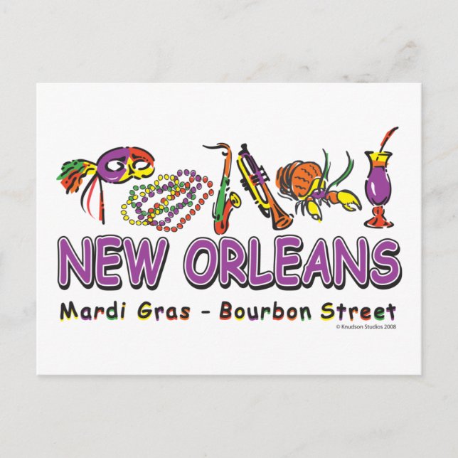 New-Orleans-Roar- Vykort (Framsida)